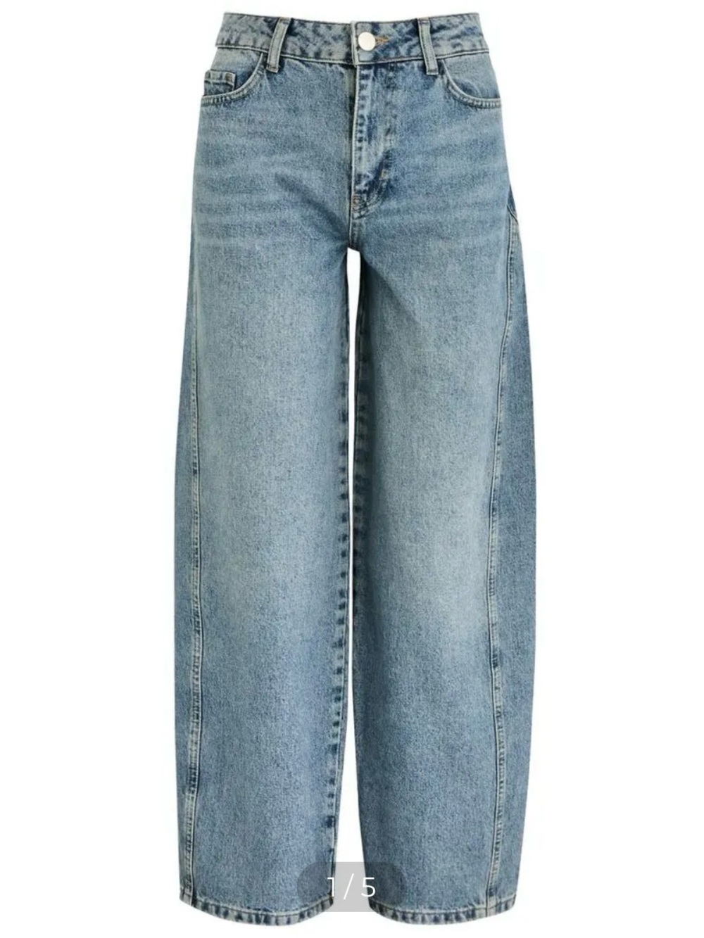 Damson Madder Dion Cropped Barrel Leg Jeans - Picture 3 of 5